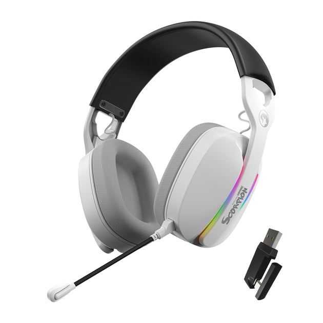 Hg9086w Wh-rgb Lightweight Wireless Gaming Headset 